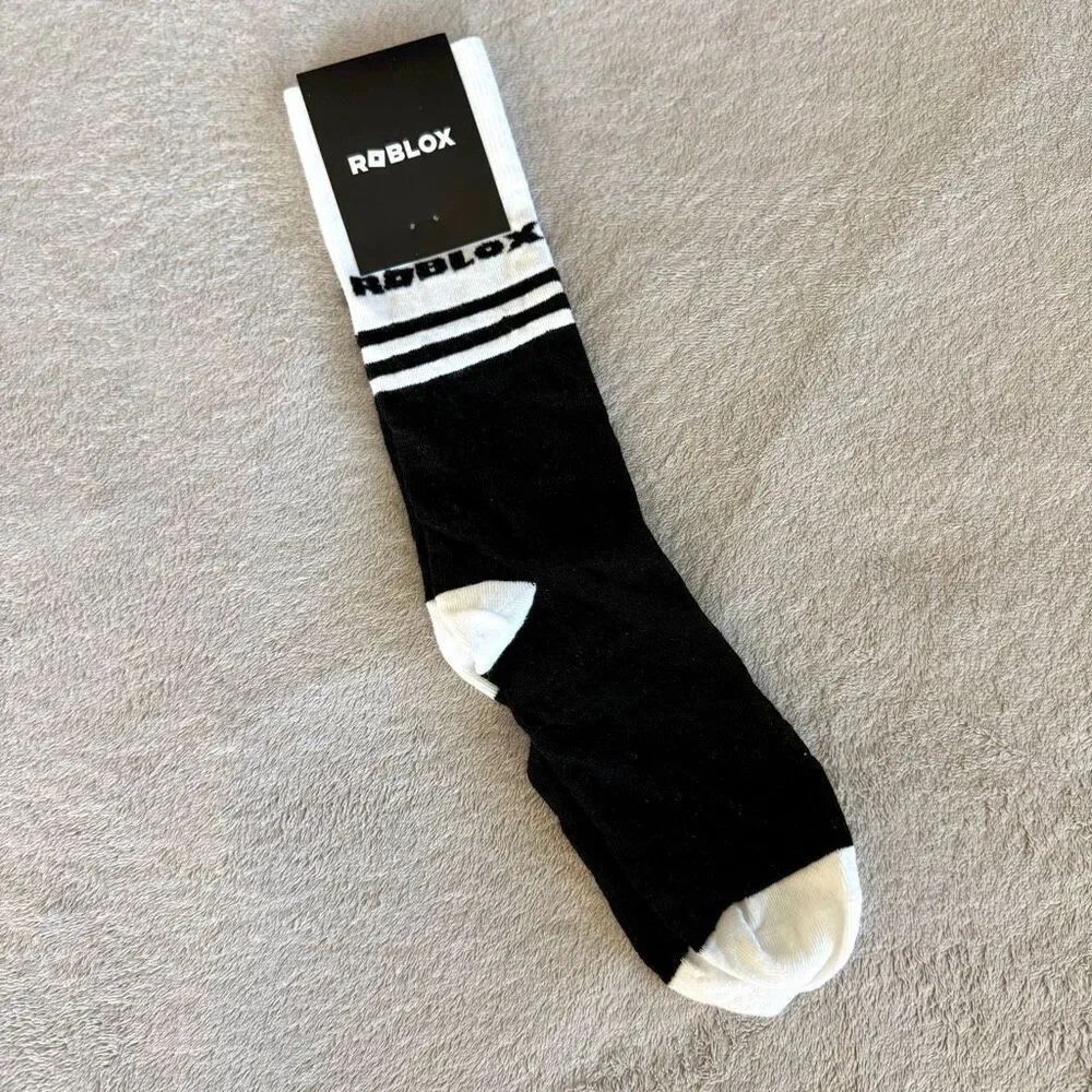 Roblox Wool Black and Off White Socks NEW